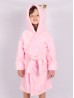 Kid's Cute Cat with Crown and Tail Microfiber Hooded Robe W/Strap